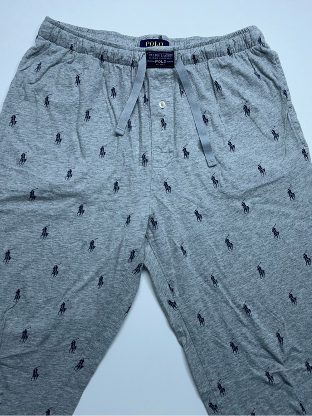 Polo Ralph Lauren Sleepwear Pants Mens Size Medium Gray All-over Print Underwear